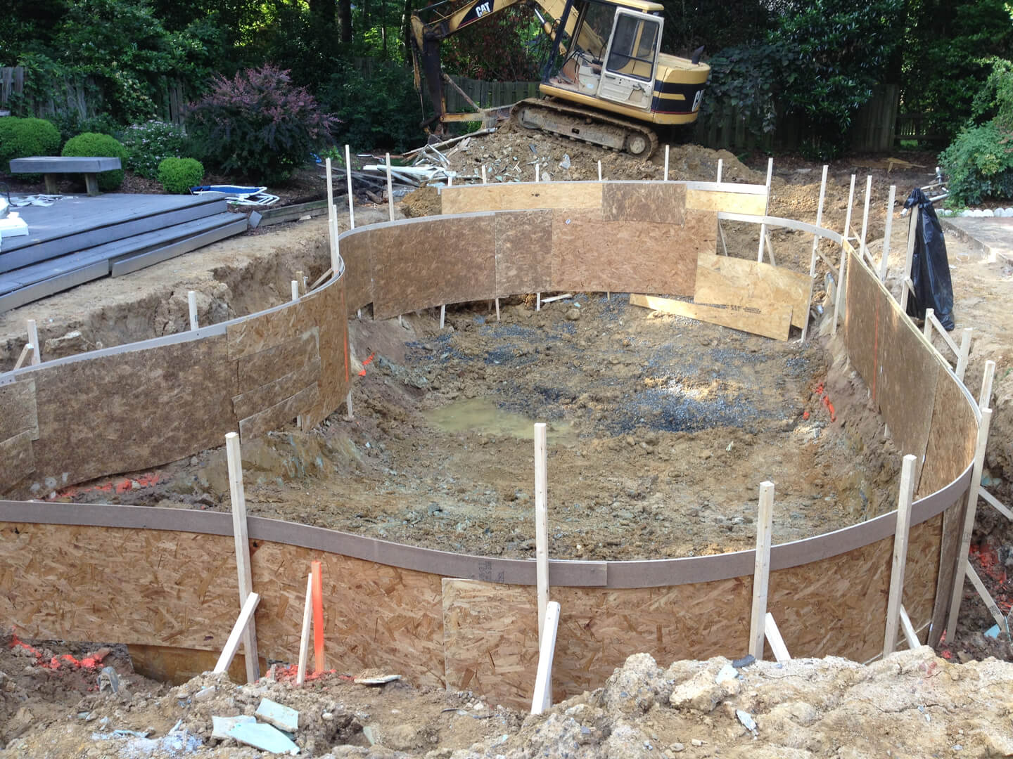 a swimming pool under construction